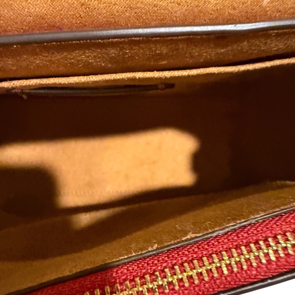 Coach Morgan Top handle Red Embossed Satchel with crossbody strap. NWT - Picture 7 of 13